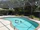 In-ground pool with dolphin mosaics, tiled spa steps, and screened-in enclosure provide a private retreat at 19480 Sw 100Th Loop, Dunnellon, FL 34432