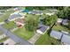 Birds eye view of the home in a residential area, revealing surrounding homes at 42 Almond Dr, Ocala, FL 34472