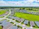 An aerial view showcases the neighborhood layout with manicured lawns, symmetrical street design, and natural surroundings at 4419 Nw 54Th Ter, Ocala, FL 34482