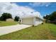 A cozy home featuring an attached two-car garage, clean stucco exterior, and a manicured lawn at 9 Hemlock Terrace Ln, Ocala, FL 34472