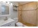 Updated bathroom with a walk-in shower and a modern vanity at 956 Osceola Trl, Casselberry, FL 32707