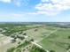 An aerial perspective highlighting the property's land, including a pond, some sparse trees, and open spaces at 4880 Bannon Island Rd, Haines City, FL 33844