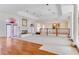 Large living room with hardwood floors and elevated views at 3082 Landings Ct, Haines City, FL 33844