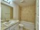 Clean bathroom with tub and shower combo at 4081 Tullamore Ln, Auburndale, FL 33823