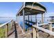 A covered dock extending into the lake, offering a serene spot for boating and enjoying the waterfront view at 9650 W Lake Marion Rd, Haines City, FL 33844