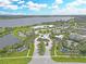 Aerial view of community entrance and lake at 5151 Twin Lakes Blvd, Saint Cloud, FL 34772