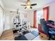 Home office or guest bedroom with home gym equipment and workspace at 5643 Fischer Dr, Lakeland, FL 33812