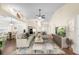 Virtually staged open-concept living room featuring modern furnishings and hardwood floors at 627 Watercrest Dr, Haines City, FL 33844