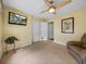 Comfortable bedroom with a ceiling fan, and closet, offering a relaxing space at 4189 Limerick Dr, Lake Wales, FL 33859