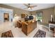 Comfortable home office featuring a ceiling fan, window, and a built-in wooden desk at 4189 Limerick Dr, Lake Wales, FL 33859