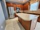Modern kitchen with stainless steel appliances and an island at 2556 Ladoga Dr, Lakeland, FL 33805