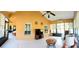 Inviting lanai features a vaulted ceiling, ceiling fan, and view of the outdoors at 4101 Limerick Dr, Lake Wales, FL 33859