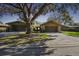 Attractive two-unit home with attached garages, landscaping, and large tree at 111 Woden Way, Winter Haven, FL 33884