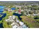 Aerial view showcasing home by the lake at 1143 Waterview Pt, Lakeland, FL 33801