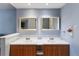 Double vanity bathroom with two sinks and large mirrors at 1143 Waterview Pt, Lakeland, FL 33801