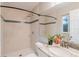 Updated bathroom with a large walk-in shower and modern vanity at 2104 John Arthur Way, Lakeland, FL 33803