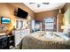 Primary bedroom with coastal art and large dresser at 3001 Crystal Beach Rd, Winter Haven, FL 33880