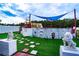 Above ground pool with a blue shade cover at 3001 Crystal Beach Rd, Winter Haven, FL 33880