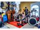 Halloween-themed workout room with weight bench, sauna, and exercise equipment at 3001 Crystal Beach Rd, Winter Haven, FL 33880