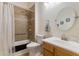 Clean bathroom, featuring a shower/tub combo at 4068 Carteret Dr, Winter Haven, FL 33884