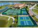 Aerial view of tennis and pickleball courts at 4489 Strathmore Dr, Lake Wales, FL 33859