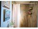 Bathroom with shower, white curtain, and decor at 5090 Misty Lake Dr, Mulberry, FL 33860