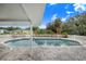 Relaxing kidney-shaped pool with covered patio at 5524 Meander Dr, Lake Wales, FL 33898
