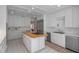 Modern kitchen with white cabinets, butcher block island, and stainless steel appliances at 2300 N Scenic Hwy # 37, Lake Wales, FL 33853