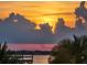 Spectacular sunset over the lake, seen from a waterfront property at 3340 Crump Rd, Winter Haven, FL 33881