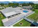 Community pool and covered patio area, great for entertaining at 340 Lake Suzanne Dr, Lake Wales, FL 33859