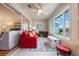 Bright sunroom with seating area and view of backyard at 340 Lake Suzanne Dr, Lake Wales, FL 33859