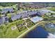 Aerial view of community clubhouse, pool, and lush landscaping at 3834 Litchfield Loop, Lake Wales, FL 33859