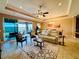 Spacious living area featuring recessed lighting and sliding glass doors at 3834 Litchfield Loop, Lake Wales, FL 33859
