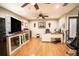 Home office with hardwood floors and built-in dog kennels at 524 Arneson Ave, Auburndale, FL 33823