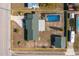 Overhead view of house and backyard with pool at 615 E Haines Blvd, Lake Alfred, FL 33850