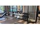 Well-equipped gym with free weights and a mirror at 780 Waterfern Trail Dr, Auburndale, FL 33823