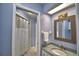 Bathroom with vanity, sink and shower at 2119 Kirkland Lake Dr, Auburndale, FL 33823