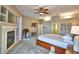 Main bedroom with fireplace and walk-in closet at 2119 Kirkland Lake Dr, Auburndale, FL 33823
