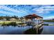 Community boat dock with covered slips and open-water access at 3526 Valleyview Dr, Kissimmee, FL 34746