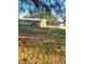 Chain link fence encloses a large backyard with leaf covered ground at 4105 Oak Dr, Winter Haven, FL 33881
