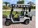 Side view of silver golf cart with black wheels and canopy at 4195 Muirfield Loop, Lake Wales, FL 33859