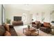 Spacious living room featuring brown leather armchairs and a coffee table at 520 S 10Th St, Lake Wales, FL 33853