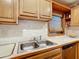 Up-close view of the kitchen sink and counter, highlighting the clean surfaces and organized space at 1107 Saint Anne Shrine Rd, Lake Wales, FL 33898