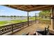 Wooden deck overlooking a lake with wooden lattice at 1330 Skyview Blvd, Lakeland, FL 33801