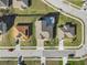 Aerial view showcasing a house with a pool in a residential neighborhood at 176 Brookshire Dr, Lake Wales, FL 33898