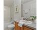 Clean bathroom with single vanity and tub at 176 Brookshire Dr, Lake Wales, FL 33898