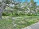 Spacious backyard featuring mature trees and manicured lawn at 2002 Granada Ct # 1, Lake Wales, FL 33898
