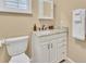 Clean bathroom with white vanity and granite countertop at 21113 Kissimmee Shores Rd, Lake Wales, FL 33898