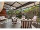 Enclosed patio with plenty of seating, perfect for outdoor entertaining at 1 Casarena Ct, Winter Haven, FL 33881