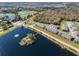 Stunning aerial view of townhomes, pond, golf course and natural landscape at 1157 Blue Jay Dr, Davenport, FL 33837